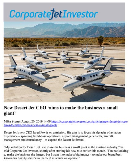 Desert Jet | Corporate Jet Investor