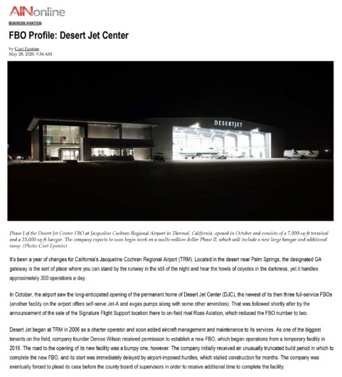 Desert Jet | FBO Profile: Desert Jet Center