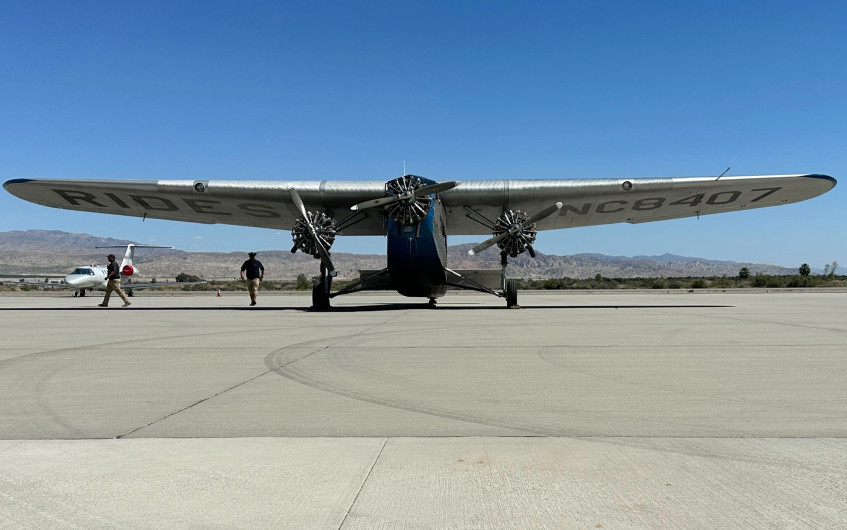 Desert Jet | Historic Ford Tri-Motor Aircraft Tour Lands at Desert Jet Center FBO at KTRM