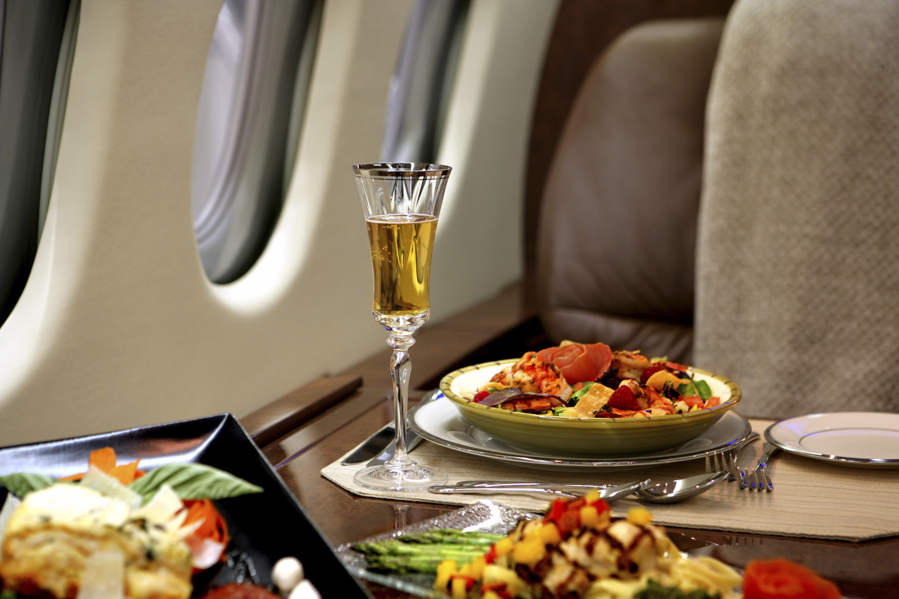 executive and luxury menu on aircraft